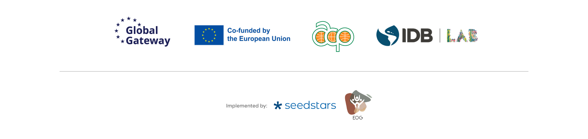 Partners: Global Gateway, European Union, ACP, IDB Lab, Seedstars, FAO